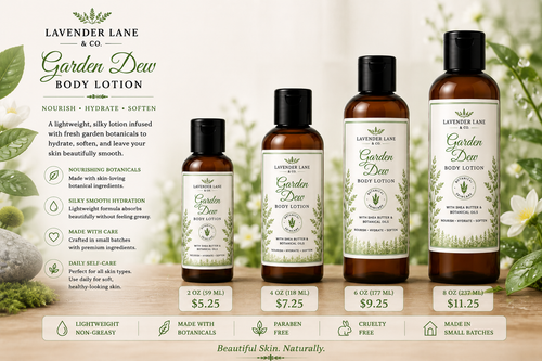 Garden Dew Body Lotion in 2oz, 4oz, 6oz and 8oz sizes